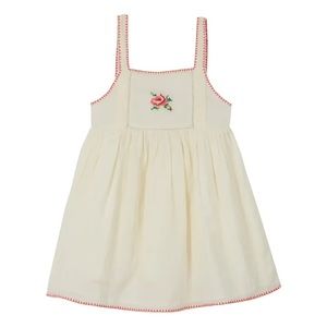 Baby Girl Embroidered Strap Dress - Powdered Pink